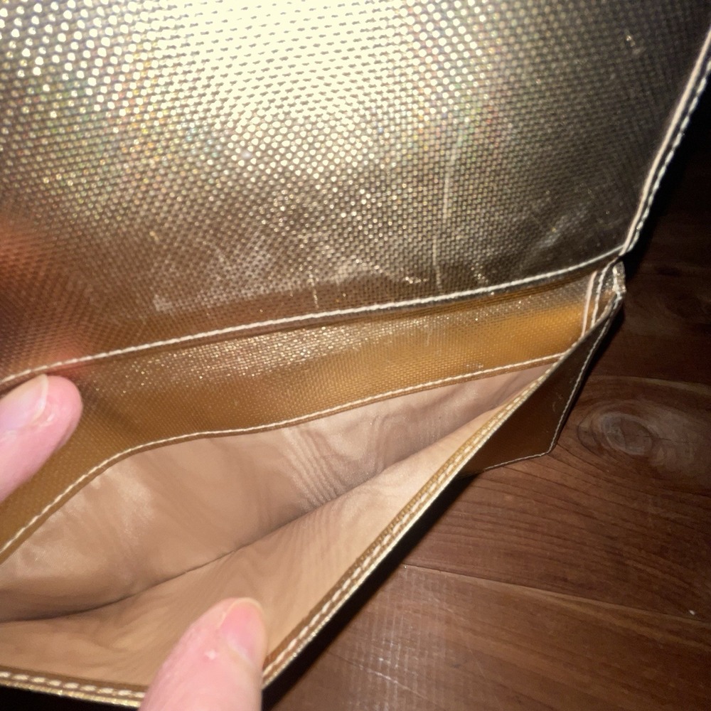 Kate Spade New York Black Patent Leather Trifold Wallet Buckle Metallic Int - Picture 13 of 16